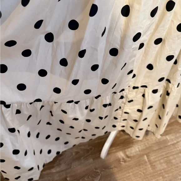 En Saison,  NWT Polka Dot Smocked Midi Dress Bow Strap Pockets, Size M - Picture 7 of 13